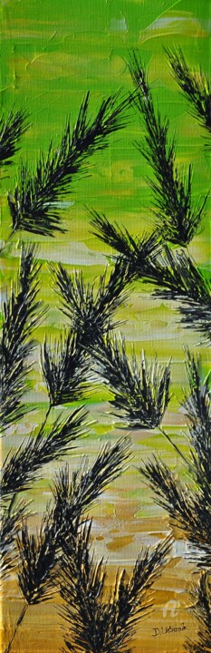 Painting titled "Dream In Grass 5" by Daniel Urbaník, Original Artwork, Acrylic