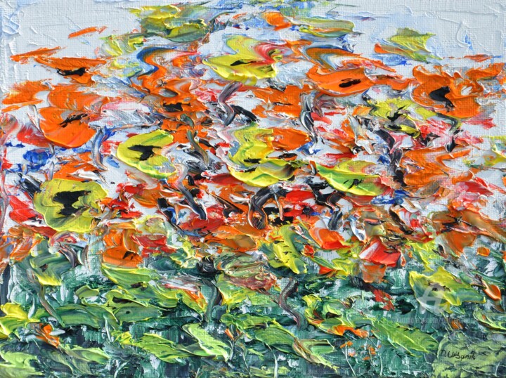Painting titled "Small Meadow" by Daniel Urbaník, Original Artwork, Oil