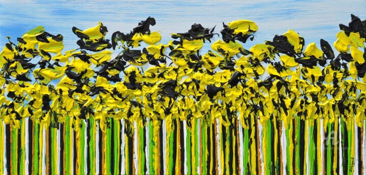 Painting titled "Meadow In Summer 6" by Daniel Urbaník, Original Artwork, Acrylic