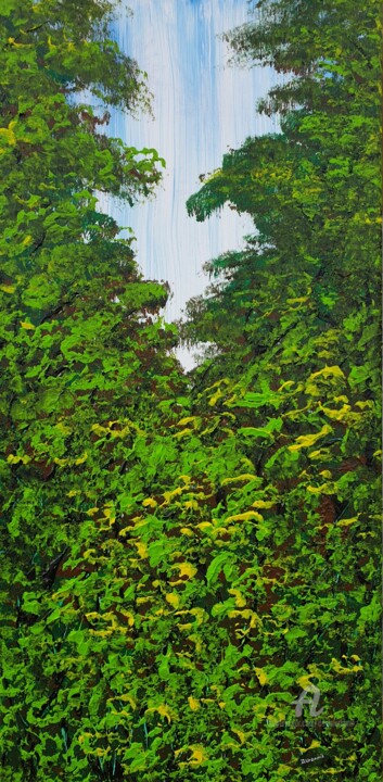 Painting titled "Nice Forest" by Daniel Urbaník, Original Artwork, Acrylic