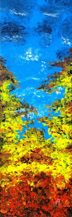 Peinture intitulée "Blue Autumn Sky" par Daniel Urbaník, Œuvre d'art originale, Acrylique