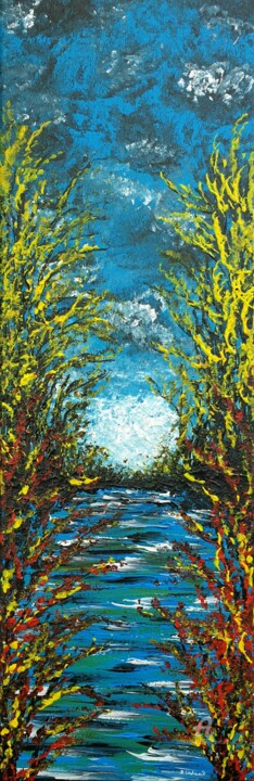 Painting titled "Autumn River 2" by Daniel Urbaník, Original Artwork, Acrylic