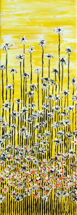 Painting titled "Daisy song 4" by Daniel Urbaník, Original Artwork, Acrylic