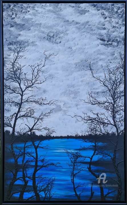 Peinture intitulée "Blue lake 5" par Daniel Urbaník, Œuvre d'art originale, Acrylique