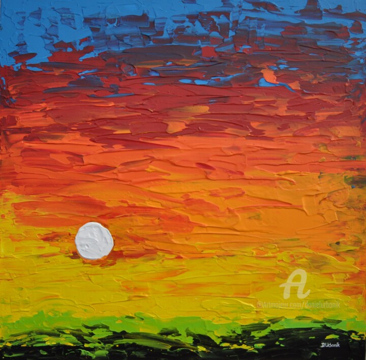Painting titled "The Sun 3" by Daniel Urbaník, Original Artwork, Acrylic