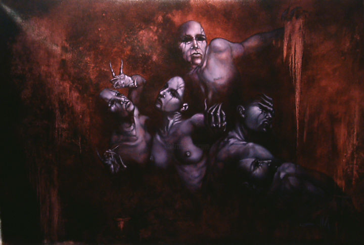 Painting titled "Tormento" by Daniel Victor, Original Art, Oil