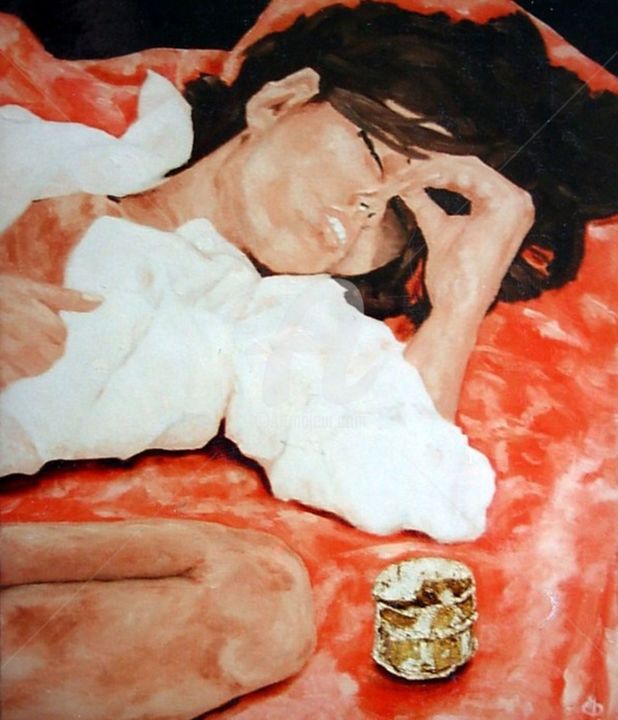 Peinture intitulée "L`endormie" par Danihua, Œuvre d'art originale, Huile