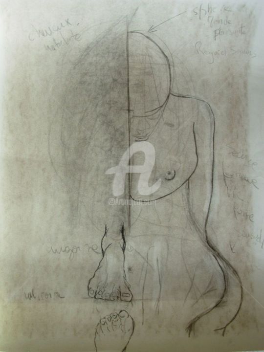 Drawing titled "etude" by Danihua, Original Artwork, Graphite