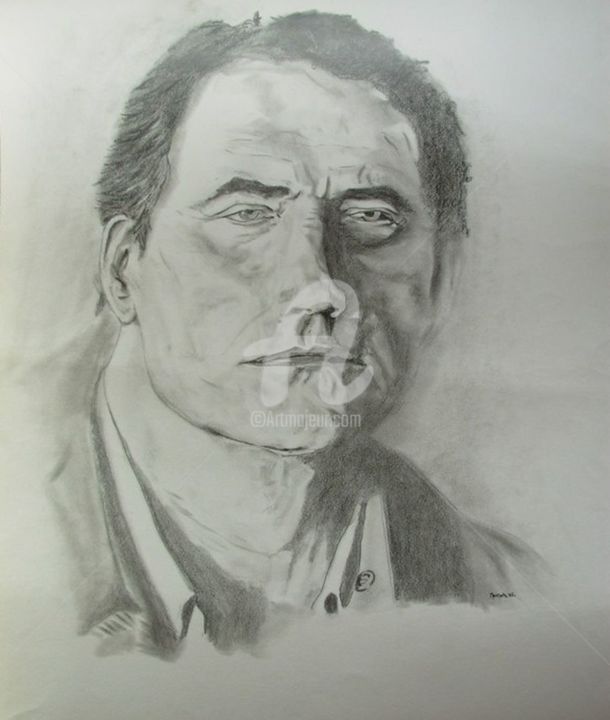 Dessin intitulée "Bohringer" par Danihua, Œuvre d'art originale, Graphite