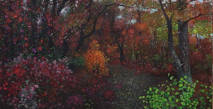 Schilderij getiteld "Autumn chanson" door Danil Shurykin, Origineel Kunstwerk, Acryl