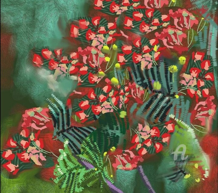 Arts numériques intitulée "Danila - Flamboyant" par Danila, Œuvre d'art originale, Peinture numérique