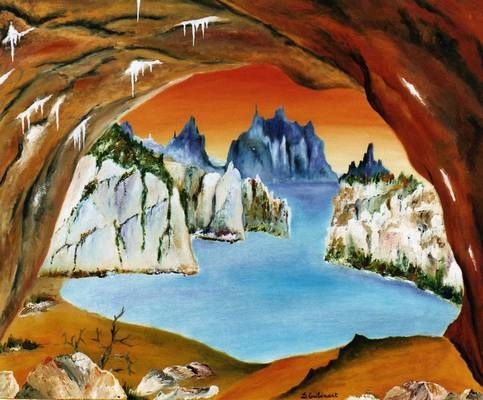 Peinture intitulée "Mondes souterrains…" par Danilo Grébénart, Œuvre d'art originale