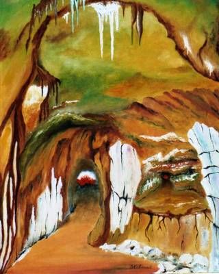 Painting titled "Mondes souterrains…" by Danilo Grébénart, Original Artwork