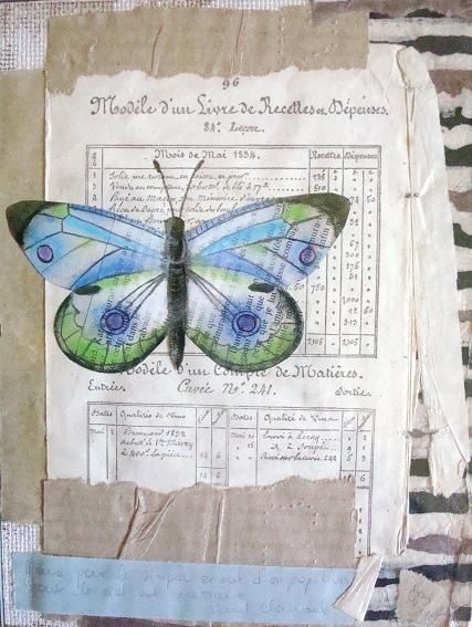 Collages intitulée "Papillon" par D A N ' I M A G ' I N, Œuvre d'art originale