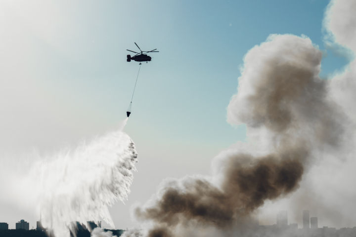 Photography titled "Firefighter helicop…" by Daniil Ivanov, Original Artwork, Non Manipulated Photography