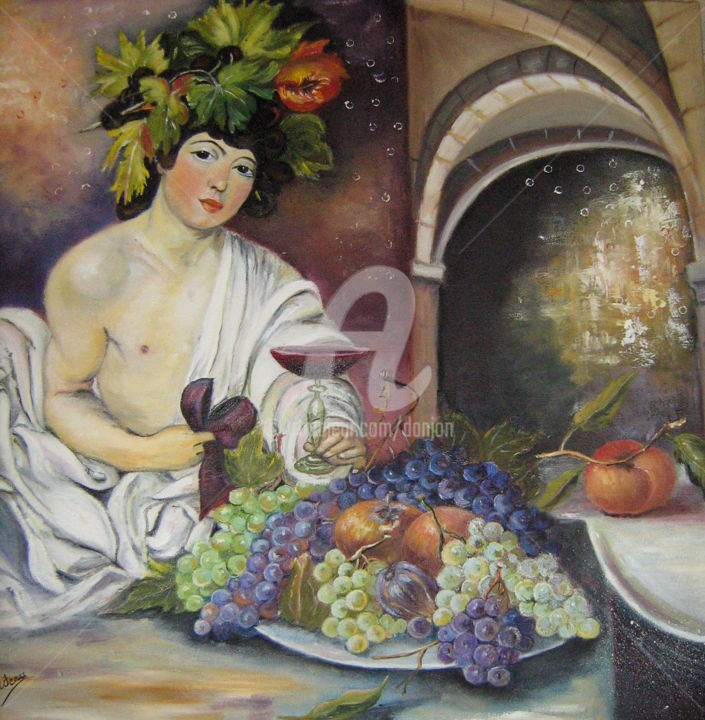 Painting titled "BACCHUS revisité" by Dany, Original Artwork, Oil