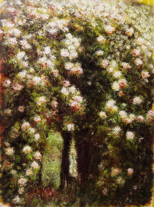 Painting titled "Garden 8" by Danko Merin, Original Artwork, Oil