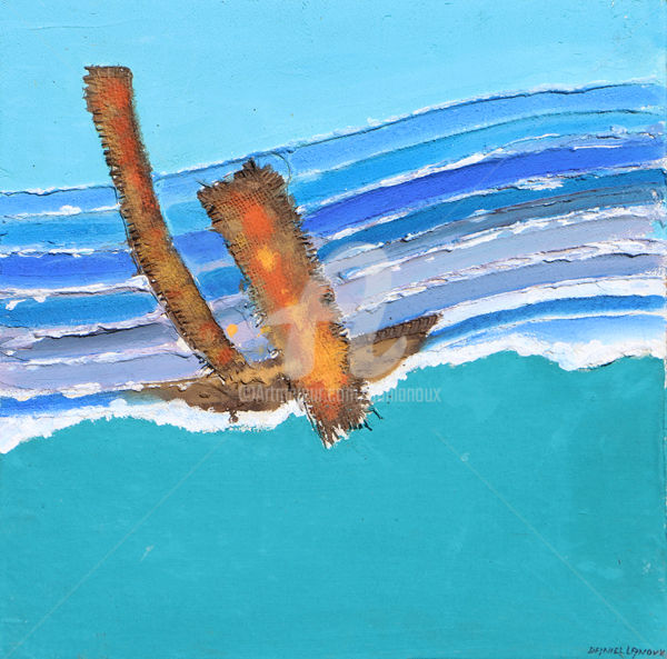 Peinture intitulée "JONQUE" par Daniel Lanoux, Œuvre d'art originale, Acrylique