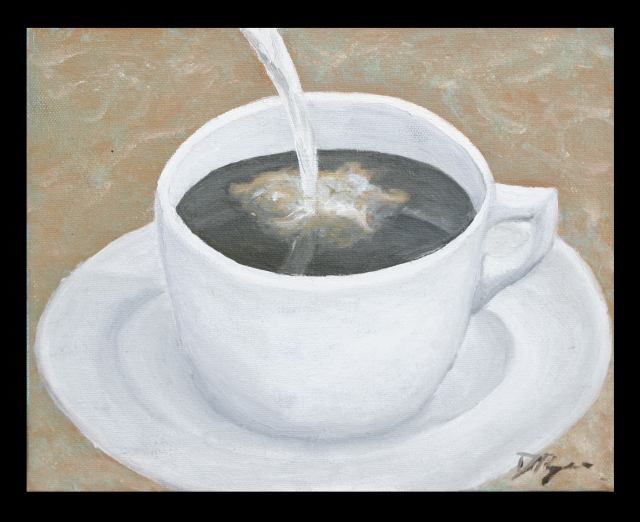 Painting titled "Cream for Coffee" by Daniel Myers, Original Artwork