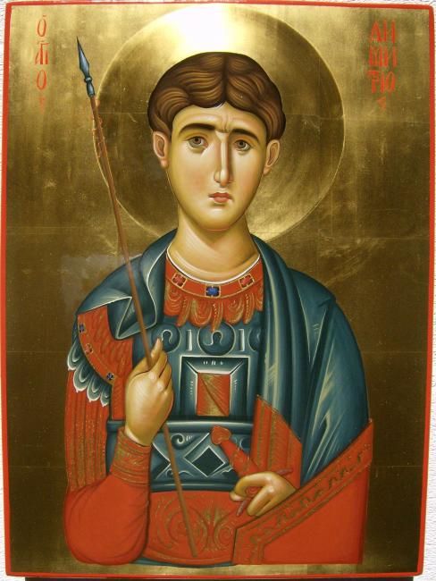 Painting titled "St Dimitrios" by Daniel Neculae, Original Artwork