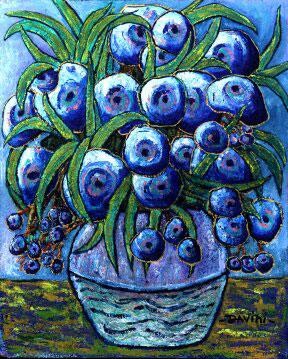 Malarstwo zatytułowany „Jungle Berries” autorstwa Danny Davini, Oryginalna praca, Olej