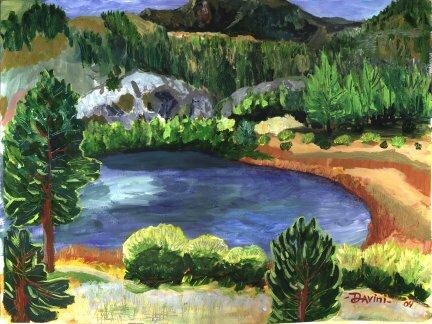 Painting titled "Gull Lake" by Danny Davini, Original Artwork, Oil