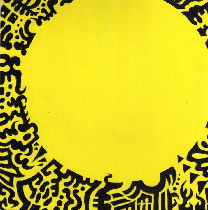 Schilderij getiteld "solar-eclips-by-mus…" door Mushroombrain, Origineel Kunstwerk