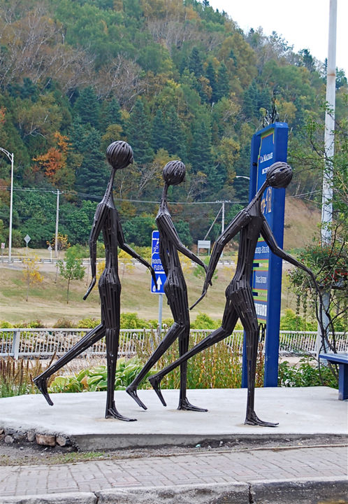 Sculpture intitulée "Les Marcheurs" par Daniel Savard - Sculpteur Sur Métal, Œuvre d'art originale, Métaux