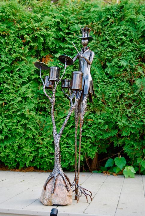 Skulptur mit dem Titel "Série - Les Musicie…" von Daniel Savard - Sculpteur Sur Métal, Original-Kunstwerk, Metalle