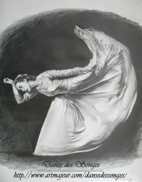 Dessin intitulée "Danseuse 2" par Danse Des Songes, Œuvre d'art originale, Graphite