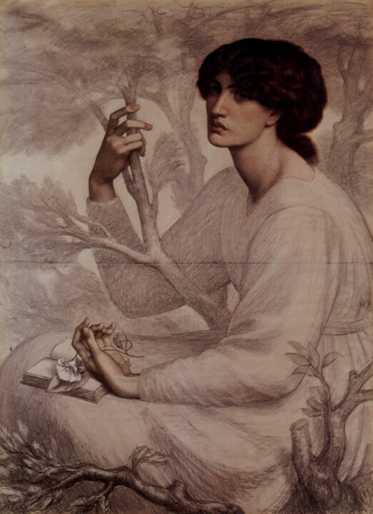 Painting titled "Le rêve éveillé" by Dante Gabriel Rossetti, Original Artwork, Oil