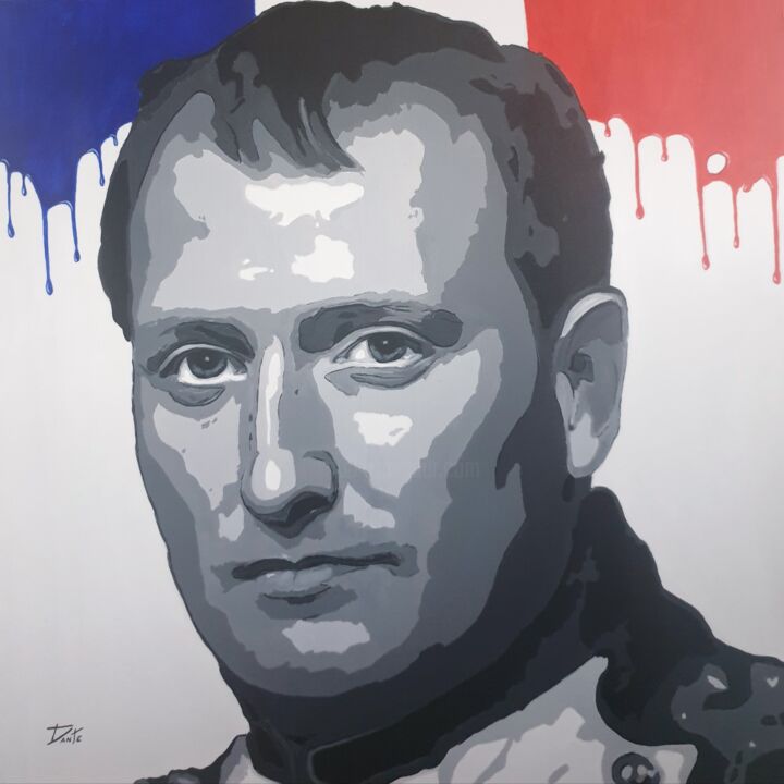 Painting titled "Napoléon" by Dante Paolillo, Original Artwork, Acrylic Mounted on Wood Stretcher frame