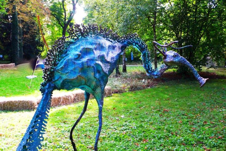 Sculpture intitulée "l'OiseauBleu" par Didier Dantras, Œuvre d'art originale