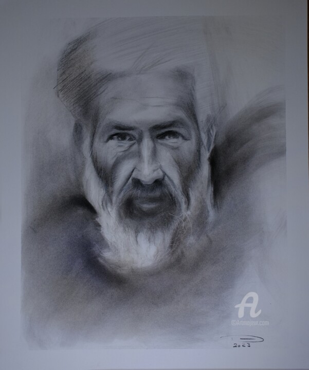 Drawing titled "Brâncuşi, the infin…" by Danut Lucian Tolnacs, Original Artwork, Charcoal