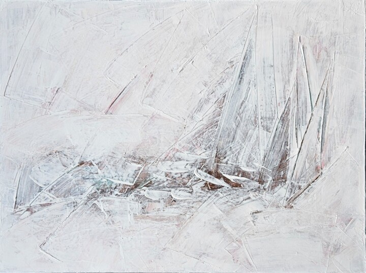 Pintura intitulada "ice floes" por Danuta Slautskaja, Obras de arte originais, Acrílico Montado em Armação em madeira