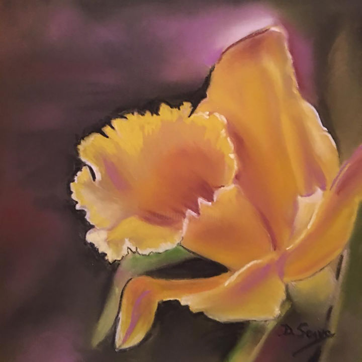 Drawing titled "Quelques fleurs...…" by Dany Serva, Original Artwork, Pastel