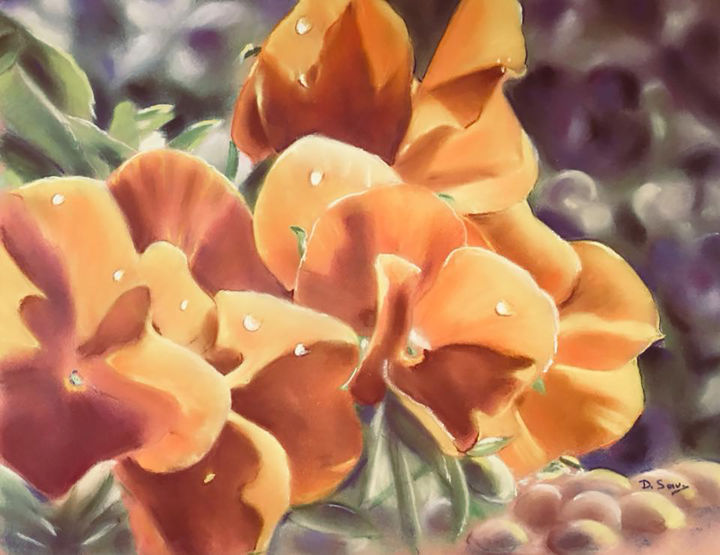 "Gouttes de rosée" başlıklı Resim Dany Serva tarafından, Orijinal sanat, Pastel