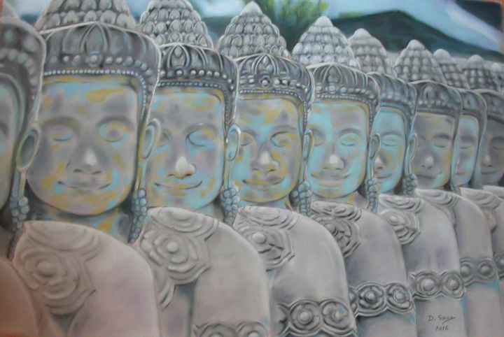 Drawing titled ""Siem Reap"" by Dany Serva, Original Artwork, Pastel