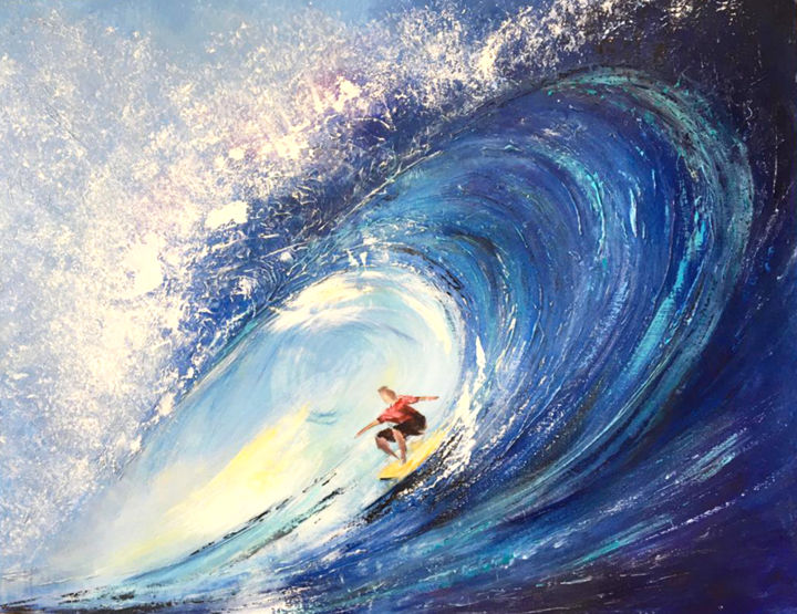 Peinture intitulée "Surf" par Dane, Œuvre d'art originale, Acrylique Monté sur Châssis en bois