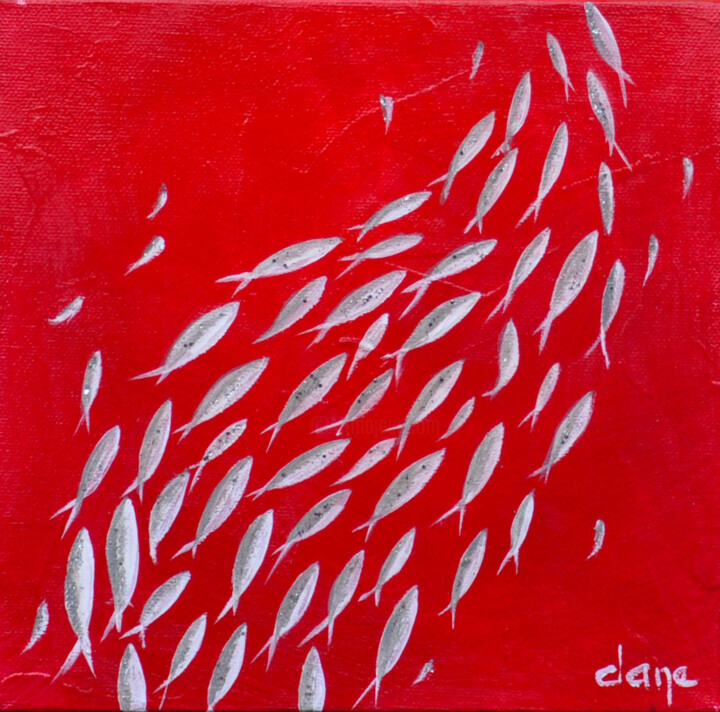 Peinture intitulée "Mer rouge" par Dane, Œuvre d'art originale, Acrylique Monté sur Châssis en bois