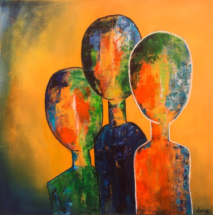 Картина под названием "Us" - Dane, Подлинное произведение искусства, Акрил Установлен на Деревянная рама для носилок