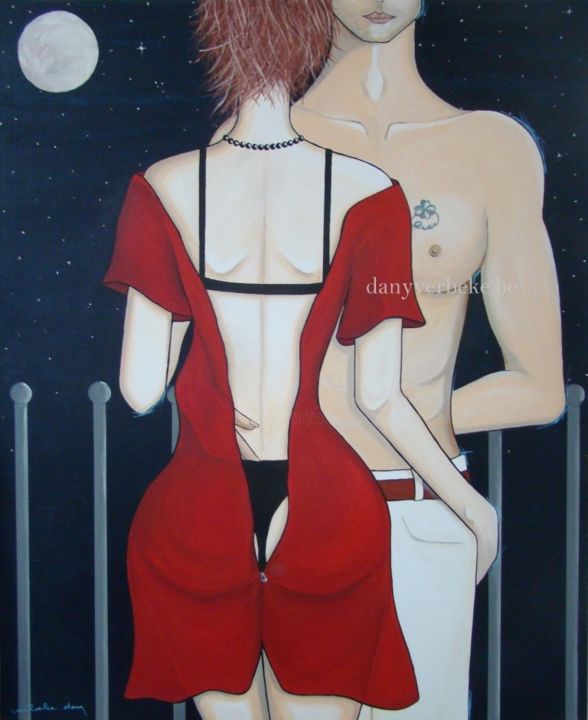 Malarstwo zatytułowany „" Elle et Moi "” autorstwa Dany Verbeke, Oryginalna praca, Akryl