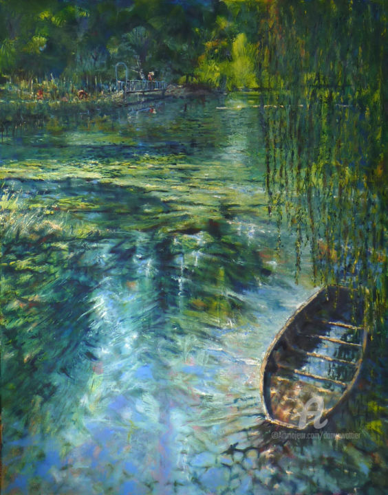 Malerei mit dem Titel "Les jardins de Cara…" von Dany Wattier, Original-Kunstwerk, Öl