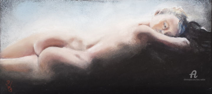 Рисунок под названием "La Romaine" - Dany Wattier, Подлинное произведение искусства, Пастель