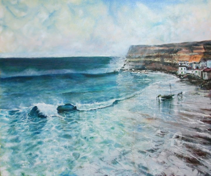 Schilderij getiteld "Fuerteventura" door Dany Wattier, Origineel Kunstwerk, Olie