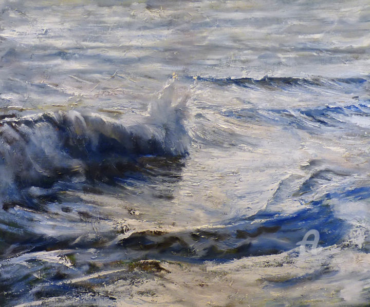 Painting titled "Vague instant" by Dany Wattier, Original Artwork, Oil