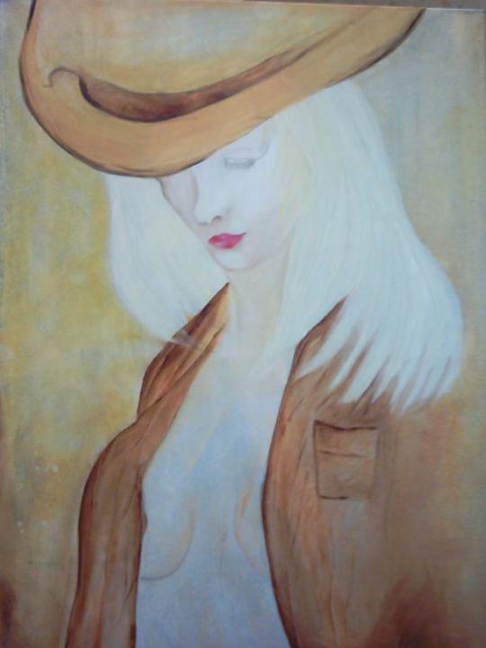 Painting titled "kat" by Dany Bouts, Original Artwork