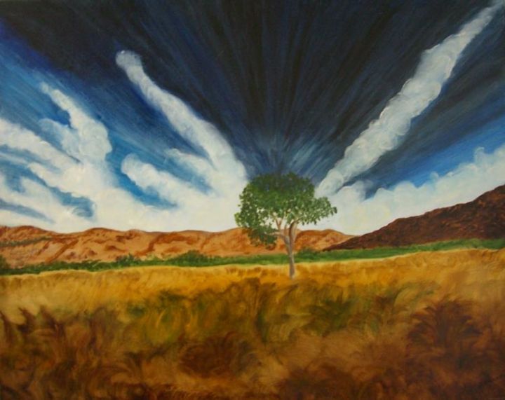 Painting titled "AVANT L'ORAGE" by Dany Champeme, Original Artwork, Oil