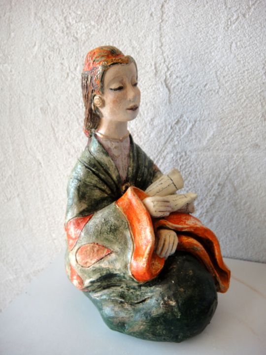 Sculpture titled "Concubine aux parch…" by Danielle Benotto, Original Artwork