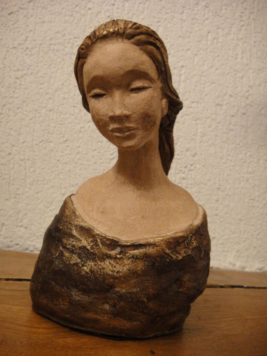 Sculpture titled "Héléna" by Danielle Benotto, Original Artwork, Terra cotta